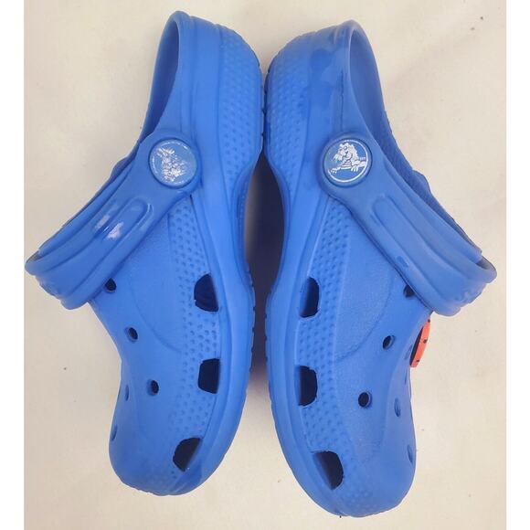 Classic Crocs C10 Toddler Boys Bright Solid Blue Shoes Size 10 Clogs Slides - Picture 2 of 7